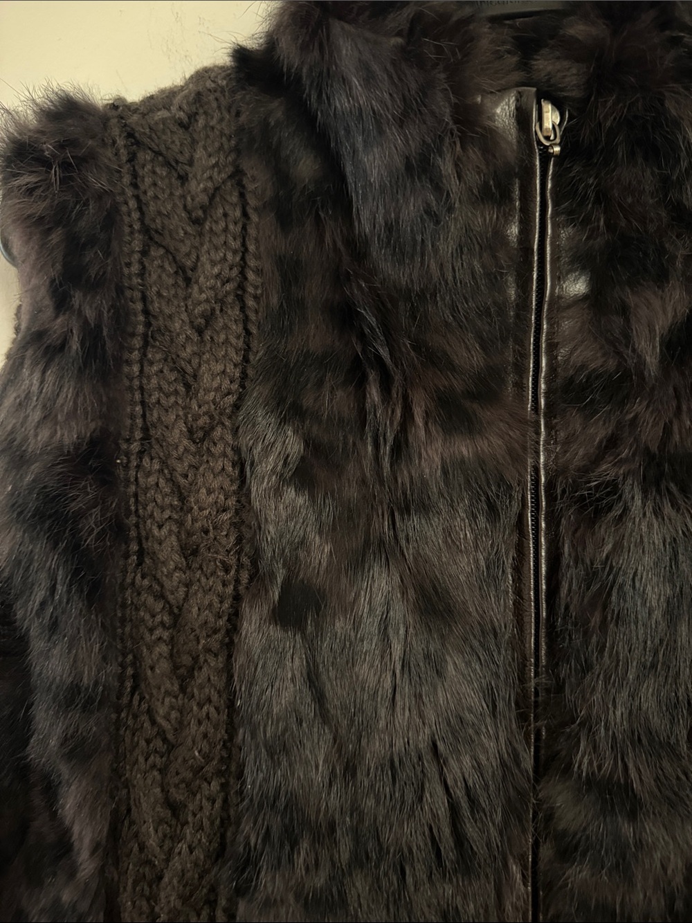 Vintage Authentic rabbit fur and wool vest - Picture 2 of 7